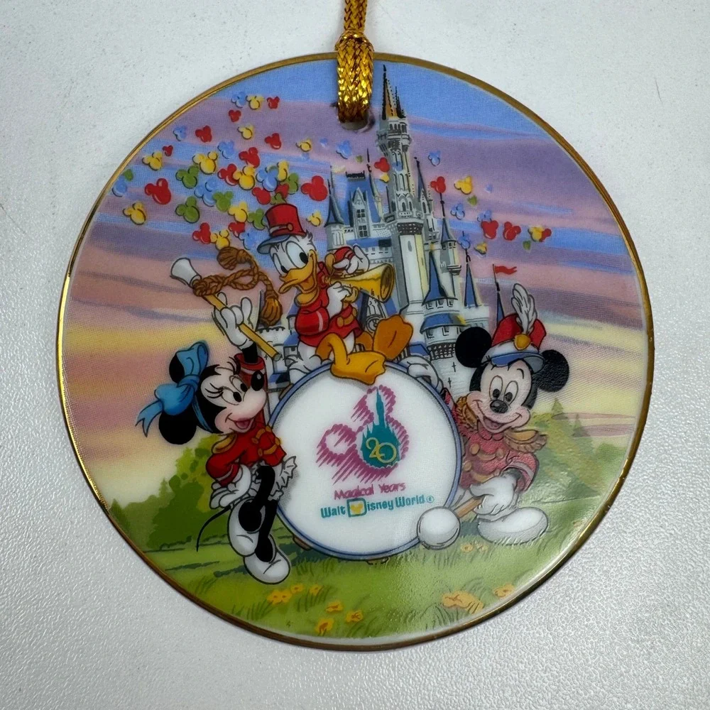 Vtg 1991 Disney World‎ 20th Anniversary Ornament Mickey Minnie Donald Japan